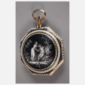 Feine Spindeltaschenuhr Gold