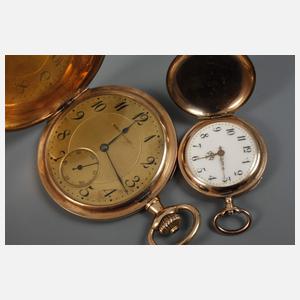 Vier Taschenuhren Gold