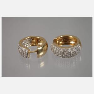 Paar Creolen mit Diamanten