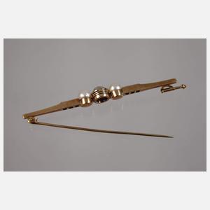 Stabbrosche mit Perlen und Diamanten