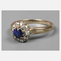 Damenring mit Saphir und Diamanten111