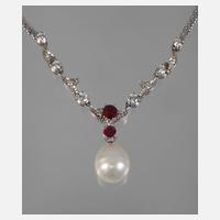 Collier mit Brillanten, Rubinen und Perle111