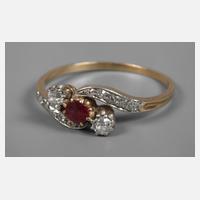 Damenring mit Rubin und Diamanten111