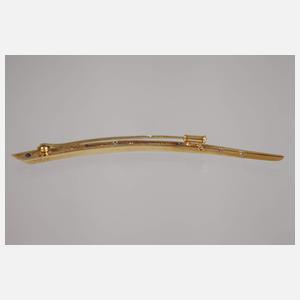 Stabbrosche mit Brillanten und Steinbesatz