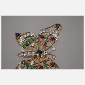 Schmetterlingsbrosche mit Steinbesatz