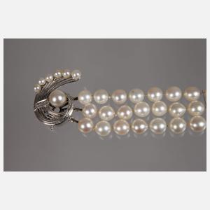 Perlenarmband mit Diamanten