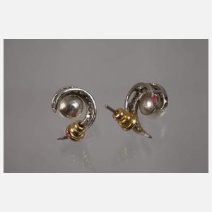 Paar Ohrstecker mit Perle und Zirkonen