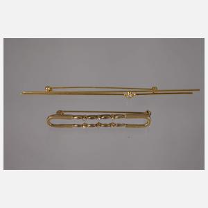 Drei Teile Goldschmuck