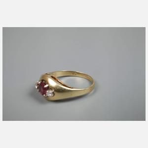 Damenring mit Brillanten und Rubelit