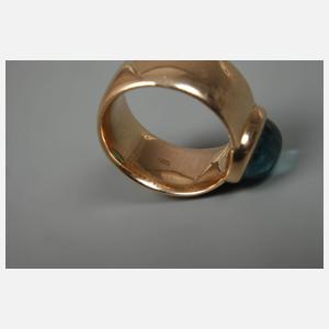 Breiter Bandring mit Aquamarin