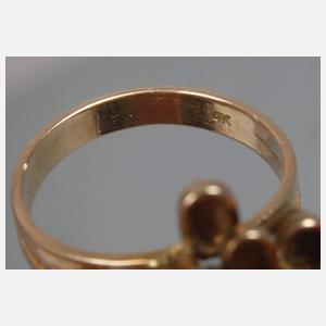 Damenring mit Opal und Diamanten