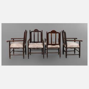 Vier Armlehnstühle barock