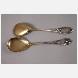 Silber sechs Eislöffel Jugendstil