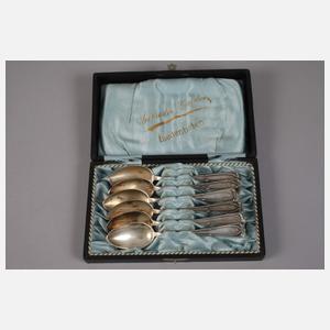 Silber sechs Kaffeelöffel im Etui