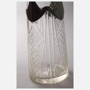 Karaffe mit Zinnmontur Jugendstil