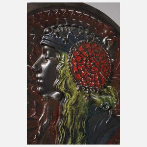 Wandplatte "Tête Byzantine" nach Alphonse Mucha