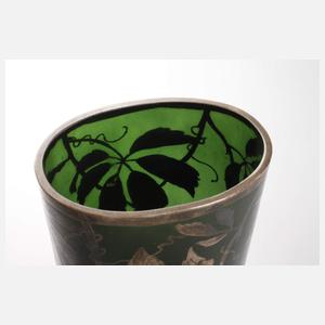 Jugendstilvase Silberoverlay