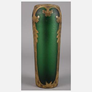 Legras & Cie. Ätzglasvase mit Vergoldung