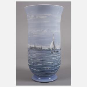 Kopenhagen Unikatvase Marinemalerei