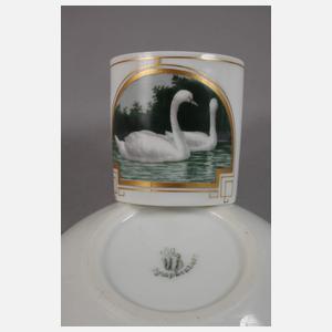 Nymphenburg zwei Mokkatassen Jugendstil