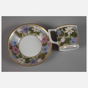Nymphenburg Mokkatasse mit Untertasse Jugendstil