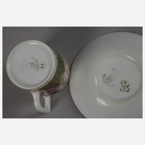 Nymphenburg Mokkatasse mit Untertasse Jugendstil