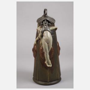 Géo Wagner figürlicher Jugendstil-Henkelkrug