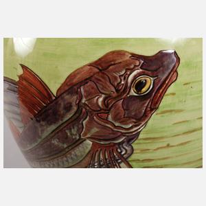 Große Vase Fischdekor