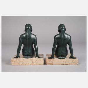 Paar figürliche Buchstützen