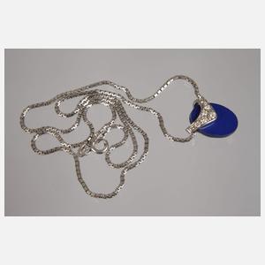 Art déco-Anhänger mit Lapis und Brillanten