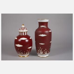 Fraureuth zwei Art déco-Vasen mit Drachenmotiv