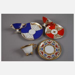 Fraureuth Konvolut Mokkatassen Art déco