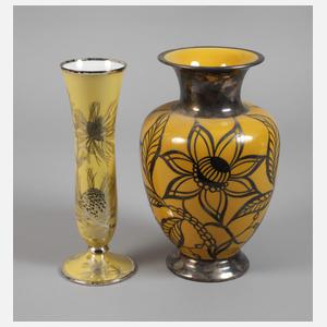 Zwei Vasen Silberoverlay