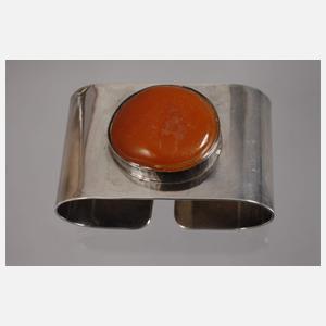 Silber Design-Serviettenringe mit Bernstein