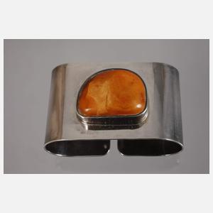 Silber Design-Serviettenringe mit Bernstein