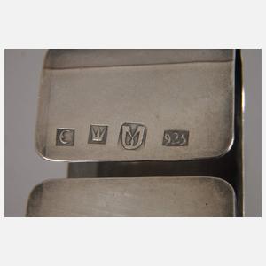 Silber Design-Serviettenringe mit Bernstein