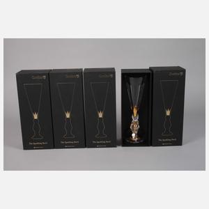 Orrefors vier Gläser "The Sparkling Devil"