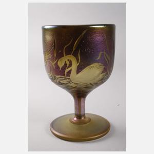 Schmid-Jacquet Pokalglas mit Schwanenmotiven