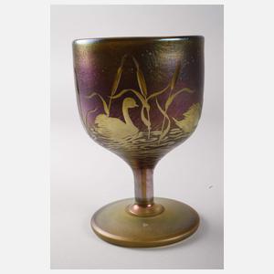 Schmid-Jacquet Pokalglas mit Schwanenmotiven