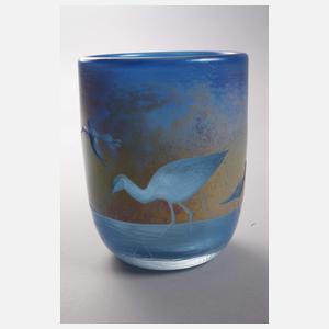 Schmid Studio Vase mit Wattvögeln