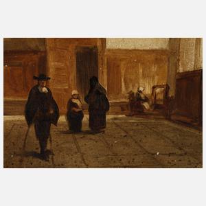 Große Bildplatte Holländisches Kircheninterieur