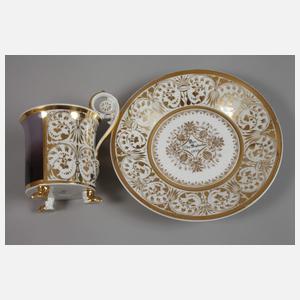 KPM Berlin Portraittasse und Untertasse Biedermeier