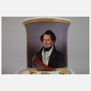 KPM Berlin Portraittasse und Untertasse Biedermeier