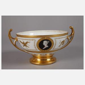 Kleine Deckelterrine und Teller Goldmalerei