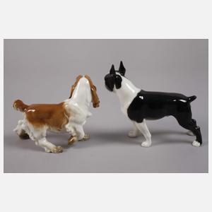 Hutschenreuther "Boston Terrier" und "Spaniel"