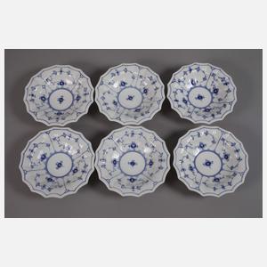 Kopenhagen zwölf Dessertschalen "Musselmalet"