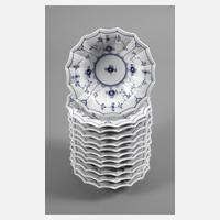 Kopenhagen zwölf Dessertschalen "Musselmalet"111