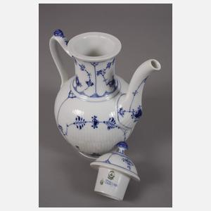 Kopenhagen Kaffeekanne und fünf Gedecke „Musselmalet“