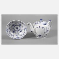 Kopenhagen Kanne und Schale „Musselmalet Halbspitze“111