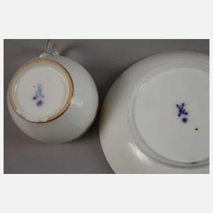 Meissen/KPM Berlin drei Sammeltassen Biedermeier